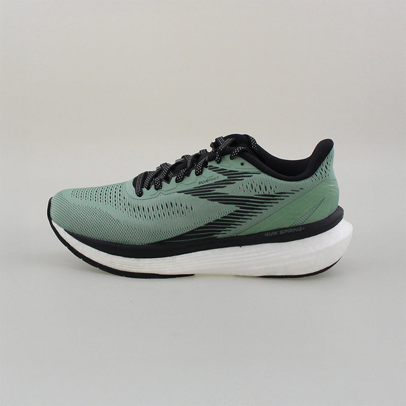 Mint green 361 Degrees Spire 5 road running shoe shown in lateral profile