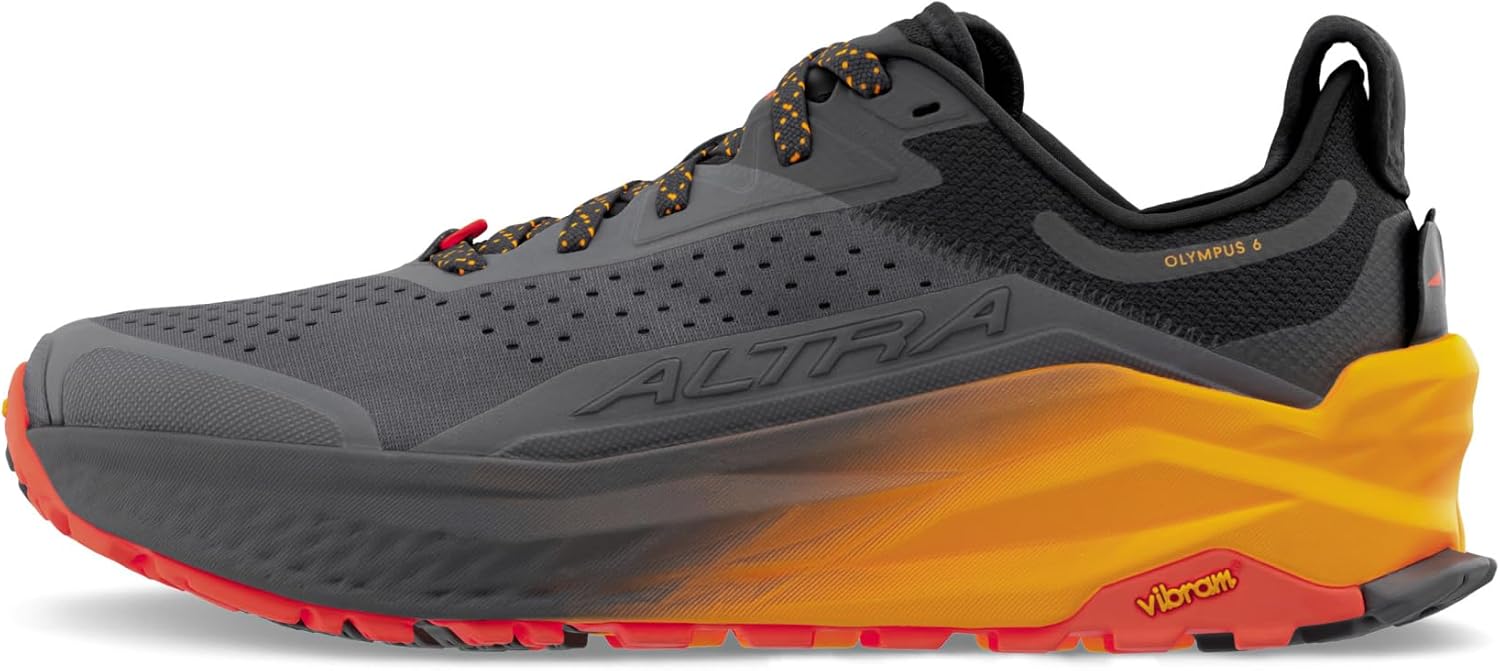 Altra Olympus 6 max-cushion zero-drop trail running shoe in side view