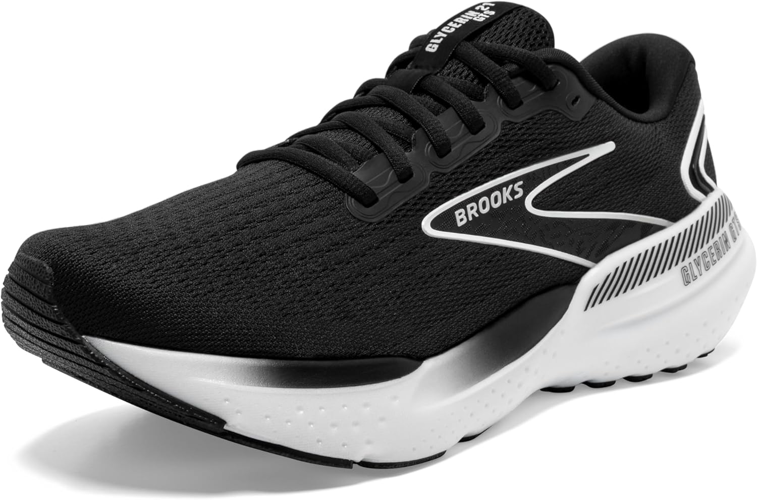 Brooks Glycerin GTS 21 supportive road running shoe shown from the lateral side