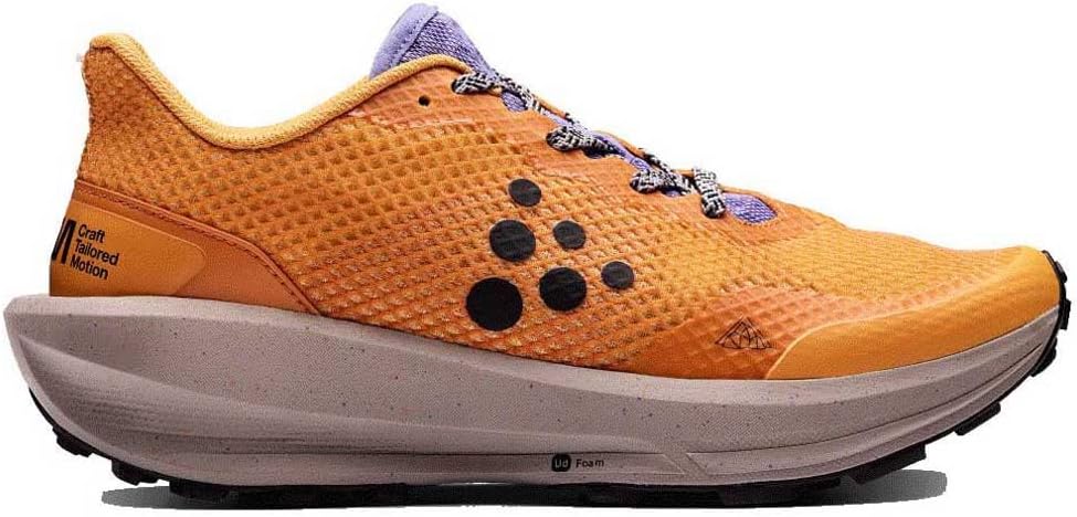 Craft CTM Ultra Trail running shoe with a tall white midsole and lugged rubber outsole, shown in profile