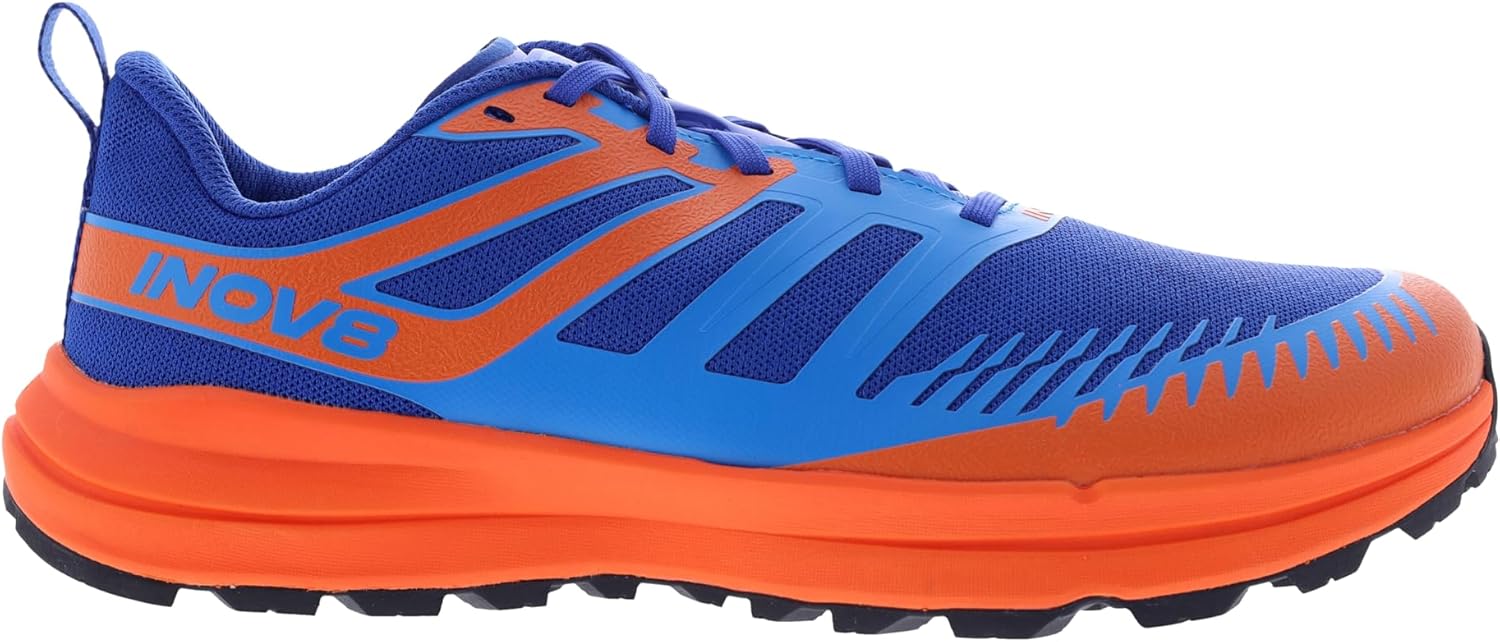 Green Inov-8 Trailfly Zero zero-drop trail running shoe in side view
