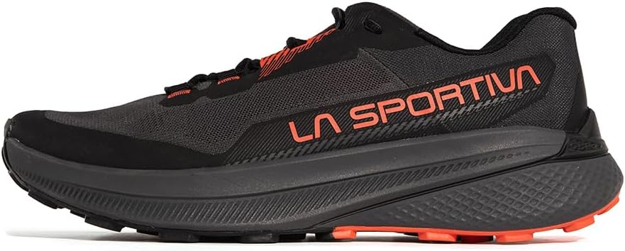 La Sportiva Prodigio cushioned trail running shoe in side view