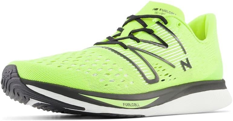 White New Balance FuelCell SuperComp Pacer original road racing shoe in side view