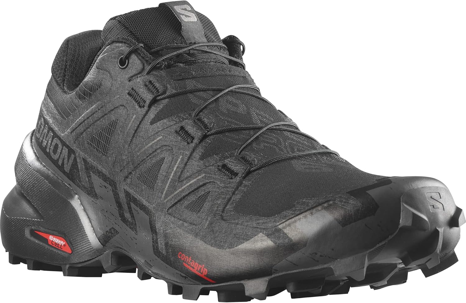 Salomon Speedcross 6 mud-focused trail running shoe shown from the lateral side